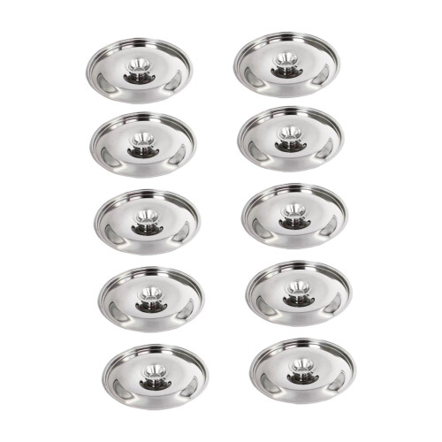 10er-Pack Edelstahl-Schüsseldeckel mit Griff, 14 cm