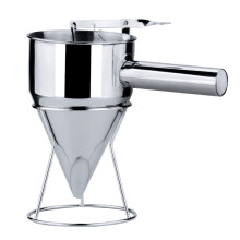 Roestvrijstalen pannenkoekentrechter met rekje