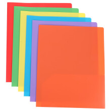 Worgeous A4-Kunststoff-Taschenmappe mit Klammern, 6 Stück