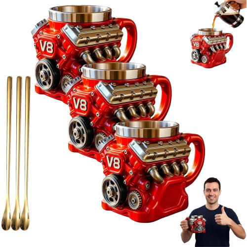 V8Engine Kaffemugg 350ml Rostfritt stål