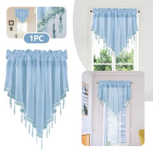 Sheer Lace Valance Curtain 51x24in with Scalloped Edge and