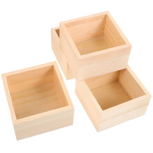 Set di scatole portaoggetti in legno 10x10x6 cm, colore kaki, 4 pezzi