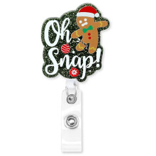 Weihnachtsausweishalter aus Acryl mit einziehbarem Krokodilklemmenclip 2
