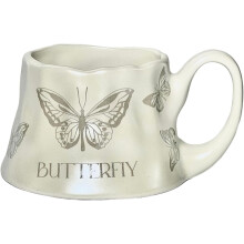 Taza de café de cerámica con forma de mariposa, 325 ml (11 oz).