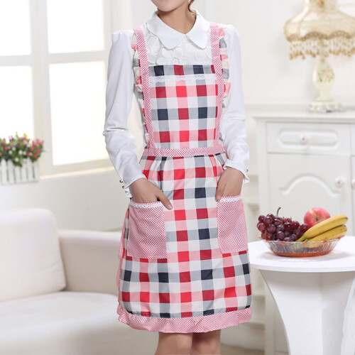 Grembiule da cucina floreale con spalline regolabili e 2 tasche