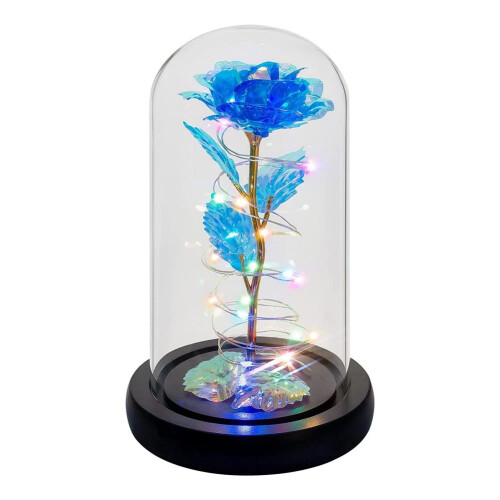 Rosa galaxia en cúpula de cristal con luz LED