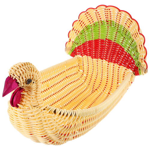 Καλάθι με φρούτα από απομίμηση rattan σε σχήμα γαλοπούλας