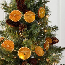 Rattan Christmas tree pendant orange slice 1 pc