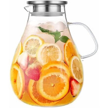 Dzbanek szklany z pokrywką 3000ml do napojów gorących i zimnych