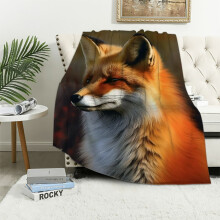Couverture renard roux douce et moelleuse, jeté de lit 127 x 152 cm