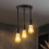 Black Pendant Light Fixture E27 Base with Bulbs 1