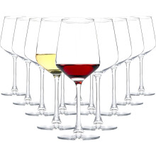 Wine Glasses Set Red and White 12 pcs 12 oz Clear Stemmed