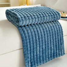 Fleece-heittohuopa tummansininen raidallinen 40x28"