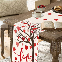 Valentinstag-Tischläufer aus Polyester, 13 x 72 Zoll