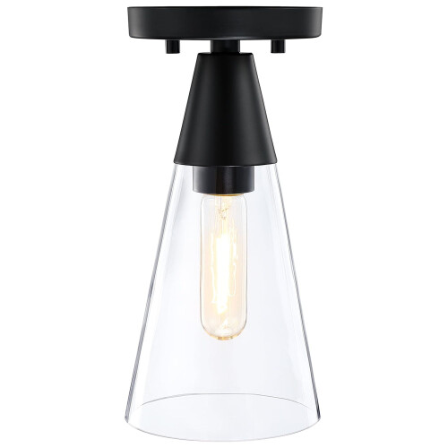Βάση στήριξης Norro1-Light σε ματ μαύρο χρώμα με διαφανές γυαλί