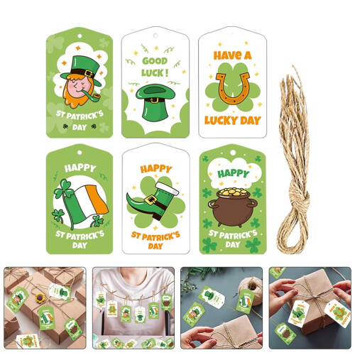 Gavemærker til St. Patricks dag med trekløverdesign (12 stk.)
