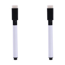 Schwarze Whiteboardmarker mit Kappenradierer – 2er-Pack
