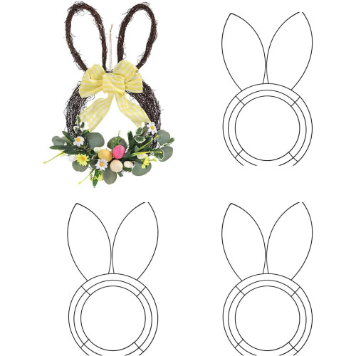 Conjunto de 4 Molduras para Guirlanda de Coelho da Páscoa de 40 cm (16 polegadas)