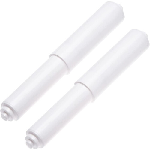 Set van 2 witte toiletpapierrollers met veermechanisme