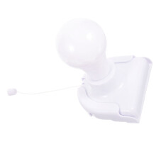 Lámpara LED con interruptor de cordón, blanca, 13,2 x 9,3 cm.