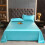 Twin Satin Bed Sheet 3-delars Quiet Blue Ice Silk 1