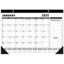 Calendario mensile da scrivania 2025, formato 21,75 x 17 pollici.