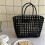 Elegante transparente PVC-Tasche mit gewebter Textur,-Schwarz 2