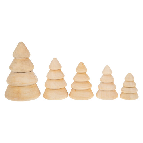 Houten kerstboomversieringenset