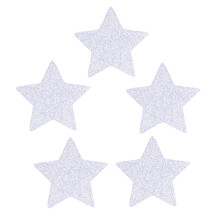 Confete de estrelas com glitter prateado, 100 unidades.