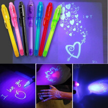 Unsichtbarer Tintenmarker mit UV-Licht, feine Spitze, 4er-Pack