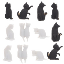 Marcadores de copos em silicone em formato de gato, 12 unidades, cores sortidas.