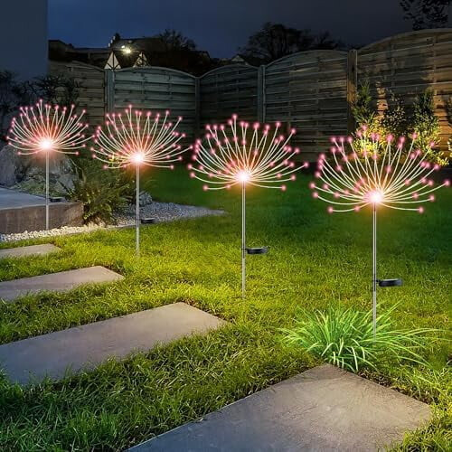 4er-Pack Solar-Feuerwerkslichter, 120 LEDs, Gartendekoration