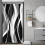 Cortina de chuveiro listrada em preto e branco, 91 x 183 cm (36 x 72 polegadas) 1