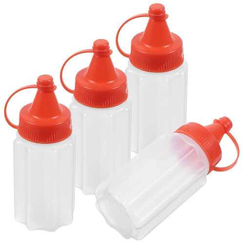 4-pack röda PP-sprutflaskor 8x3x3cm