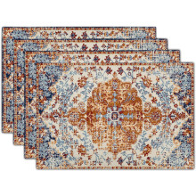 Boho linnen placemats set van 4, 18x12 inch