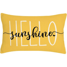 Κάλυμμα μαξιλαριού μέσης Hello Sunshine Yellow 12x20in