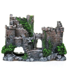 Decoración de castillo para acuario con aireador para peces betta