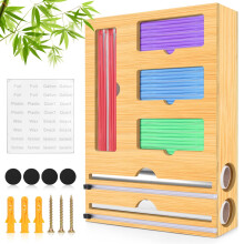 Bamboo Ziplock Bag Organizer 6-in-1 17x13x3 inch