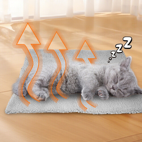 Tapis chauffant auto-chauffant pour chat, réversible et lavable