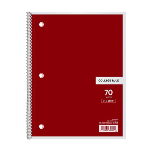 Caderno espiral 8x10,5 polegadas com linhas universitárias, azul e preto, pacote com 2 unidades.