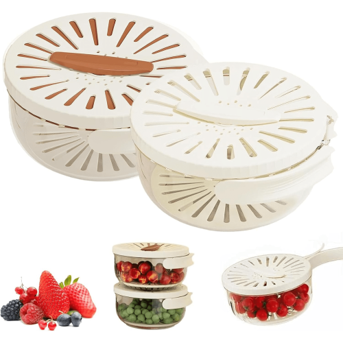 2-in-1-Abtropfkorb für Obst und Gemüse mit Deckel