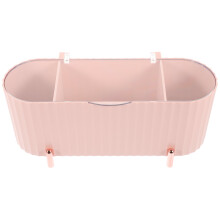 Lyserød plastik makeup-opbevaringsæske 21,5 x 9 x 8,6 cm
