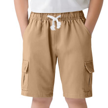 Pantalones cortos cargo con cintura elástica para niños y niñas.