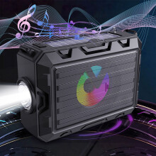 Altoparlante portatile a energia solare Bluetooth 5.3 con radio FM,