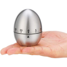 Temporizador de huevos mecánico para cocina, color plata, 60 minutos.