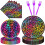 96-teiliges Regenbogen-Geparden-Party-Set 1