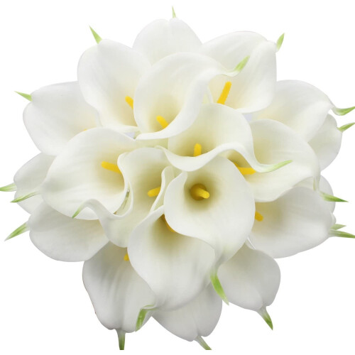 20 τεμάχια λευκά τεχνητά λουλούδια Calla Lily