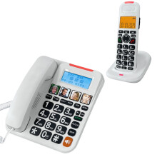 Telefone com fio D2015TAM com viva-voz, corpo em ABS