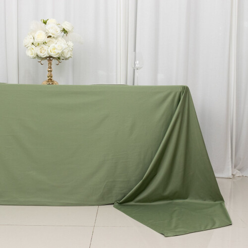 Dusty Green Scuba Polyester Rectangle Tablecloth 90 x 156 in 2