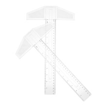 2-delige T-vormige tekenliniaal, ABS, 35x17cm